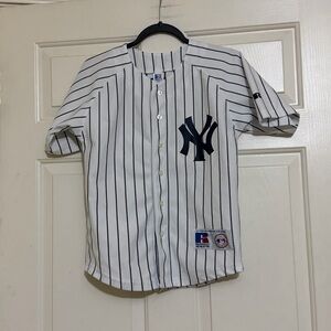 Vintage Russell MLB New York Yankees Pinstripe Jersey Jason Giambi Youth 10 12